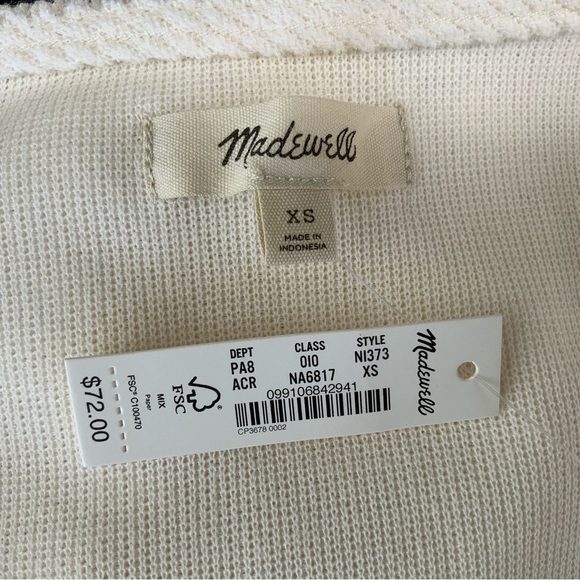 Madewell Ottoman Knit Wrap Top in Cream Color. Size XXS. (NWT). - Picture 6 of 6